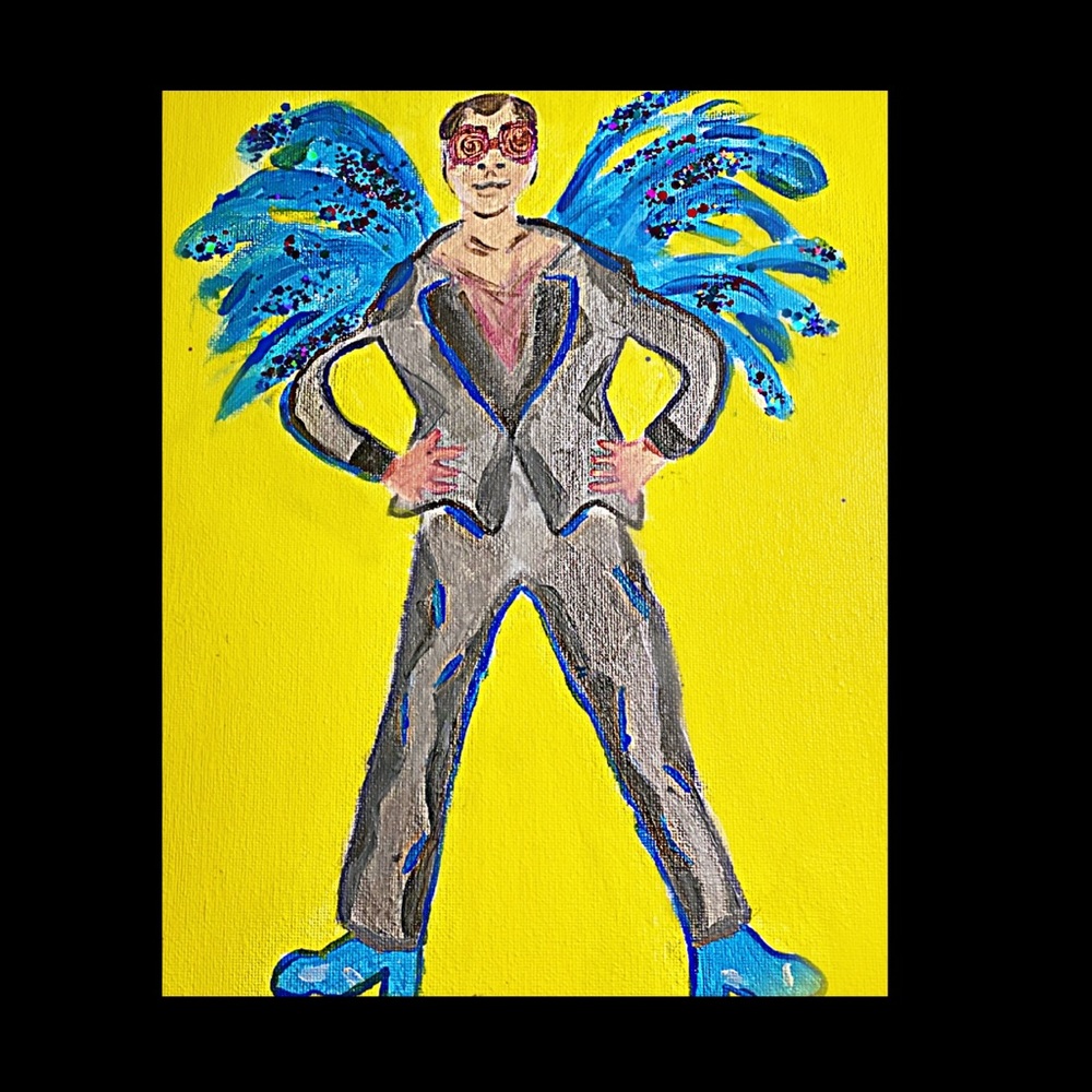 Elton John painting by Kate Booker